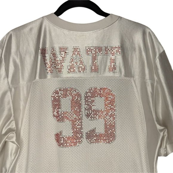 BAW Athletic Wear short sleeve TEXANS sequins Womens‎ Fan WATT 99 Jersey Top L - Picture 4 of 11